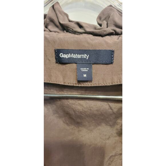 Gap Maternity Light Weight Brown Ruffle Neck Sleeveless Top Size Medium - Picture 4 of 6